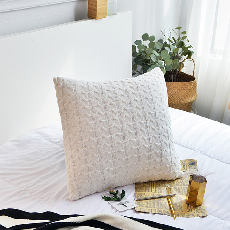 Custom 100% Cotton Cable Design Chunky Knit Pillow Cover