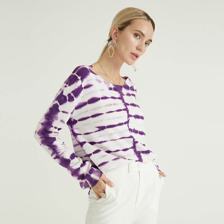 New Style High Quality Fashion Simple White Purple Women\'s Pullovers For Women